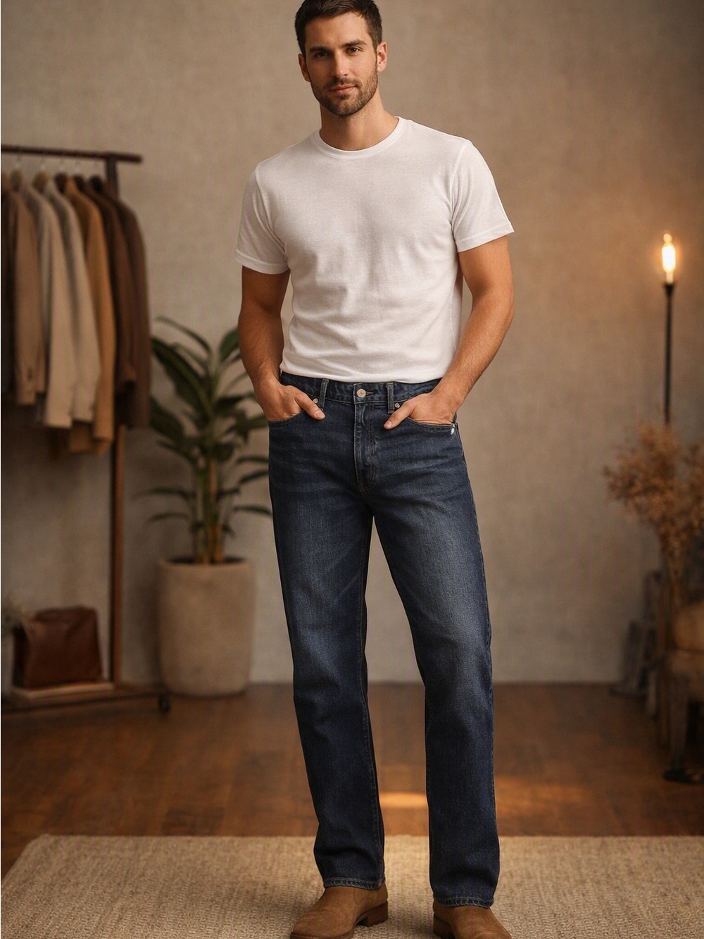 Quince Men's Denim Jeans 38x32 - Dark Wash Blue